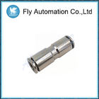 Silvery Pneumatic Tube Fittings Nickel Plated Brass M6 Union Connector