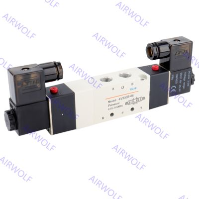 AIRTAC 4V330C-08/10, 4V330E-08/10, 4V330P-08/10 4V300 Series 5/3 way Electric Solenoid Valve 1/4", 3/8"