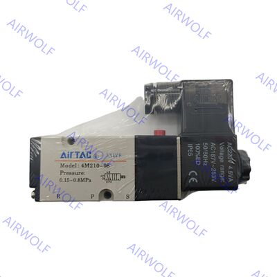 4V410-15, 4V420-15 AIRTAC 4V400 Serie 5/2-weg, 5/3-weg Elektrische Magneetventiel 1/2